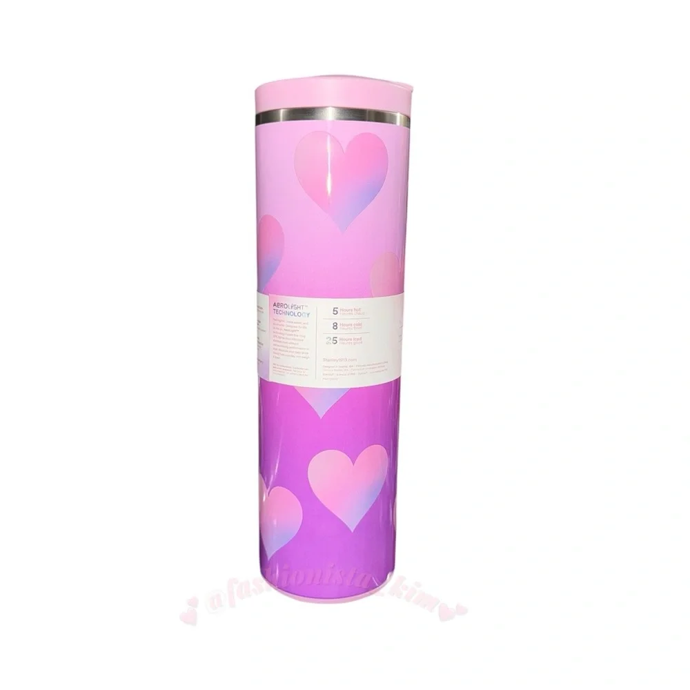 Stanley Valentine’s Day powder pink heart 16 oz Aero Light Transit Bottle NWT - Picture 5 of 8